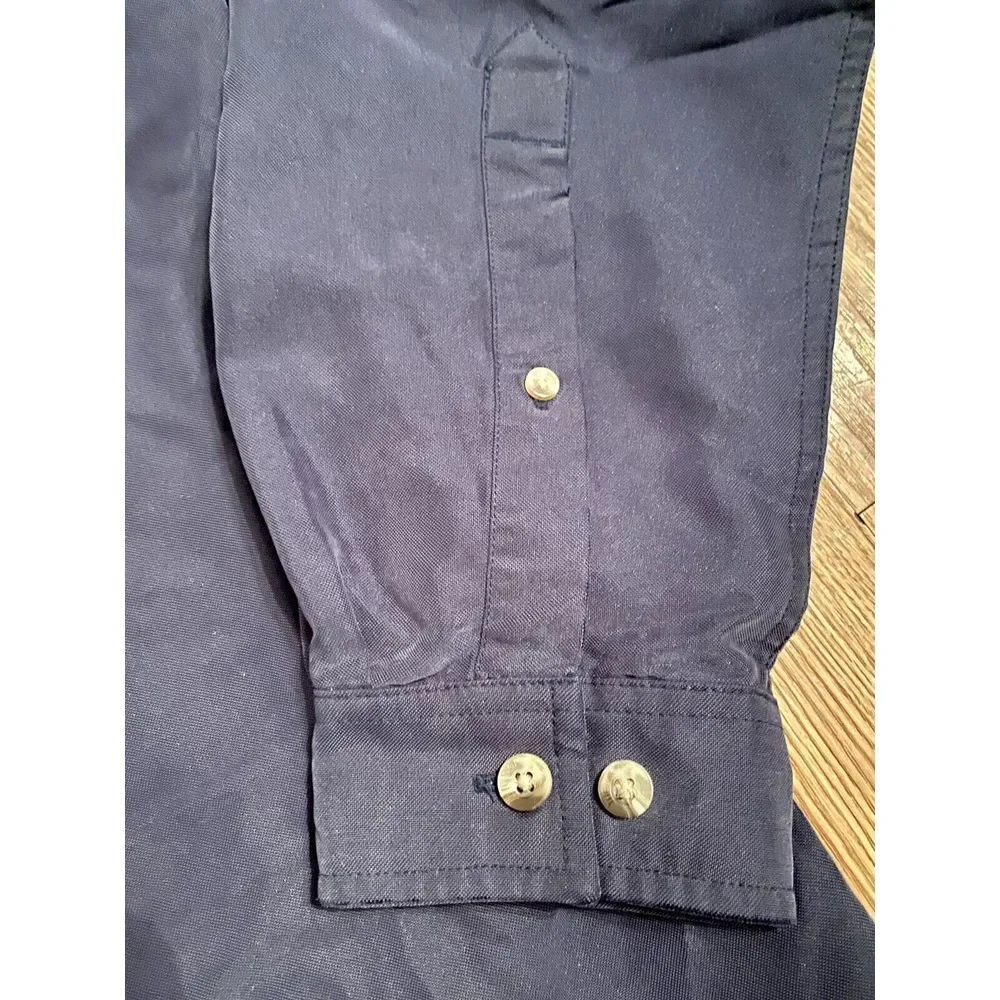 The North Face Men's Long Sleeve Dress Shirt Size M Button Down Navy‎ Blue F